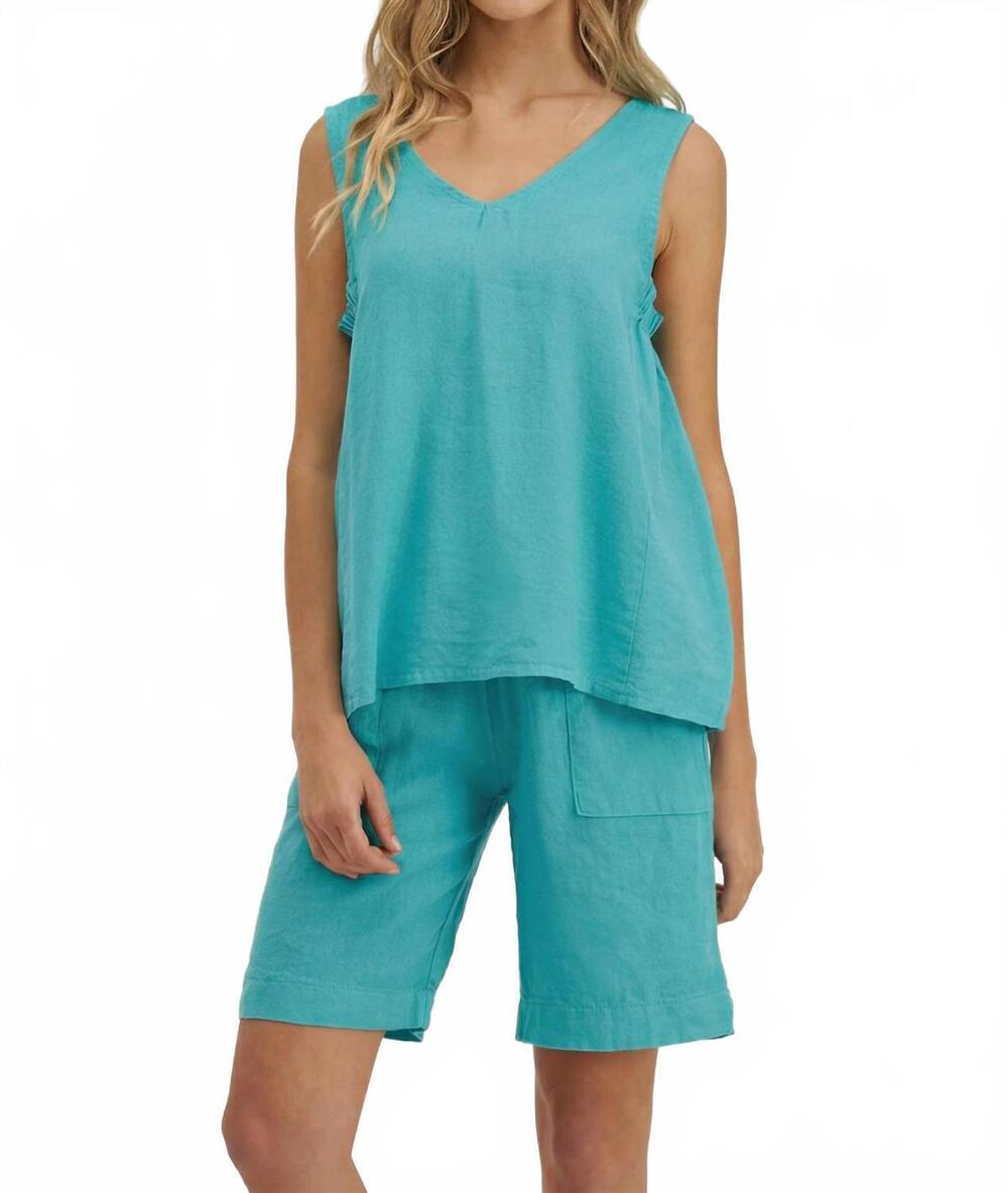 NEW M MADE IN ITALY woven tank top in reef